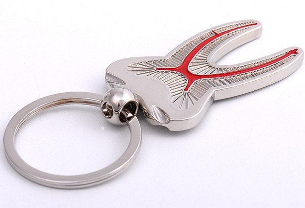 Anatomical Tooth Keychain Ð Metal Finish with Root Canal Design - Image 2
