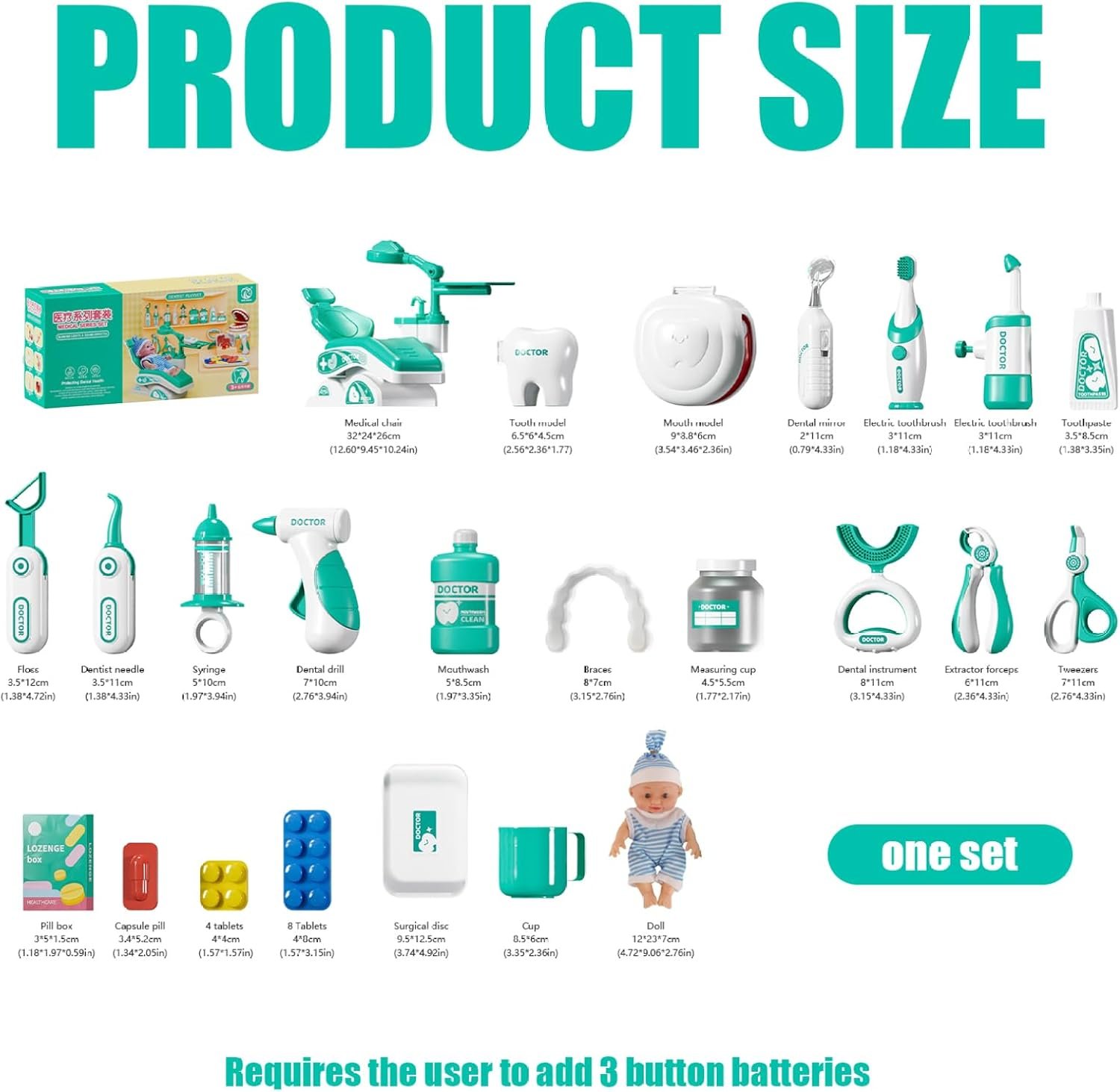 Kids Pretend Doctor Toy Dental Clinic Play Set - Image 4