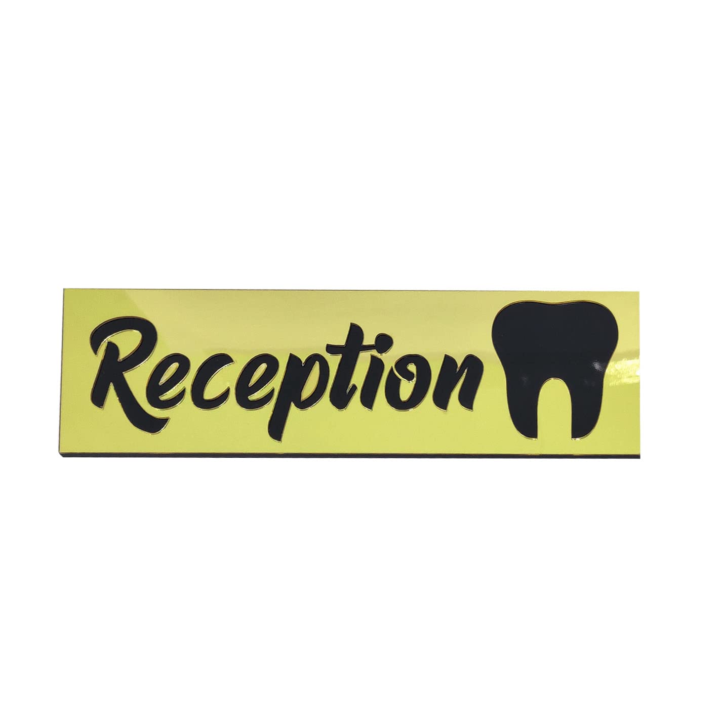 Unique Dents Reception Acrylic Sign Board for Dental Clinic | Dental Reception Baord | Double Sided Gum Tape | Size 10x3 Inch
